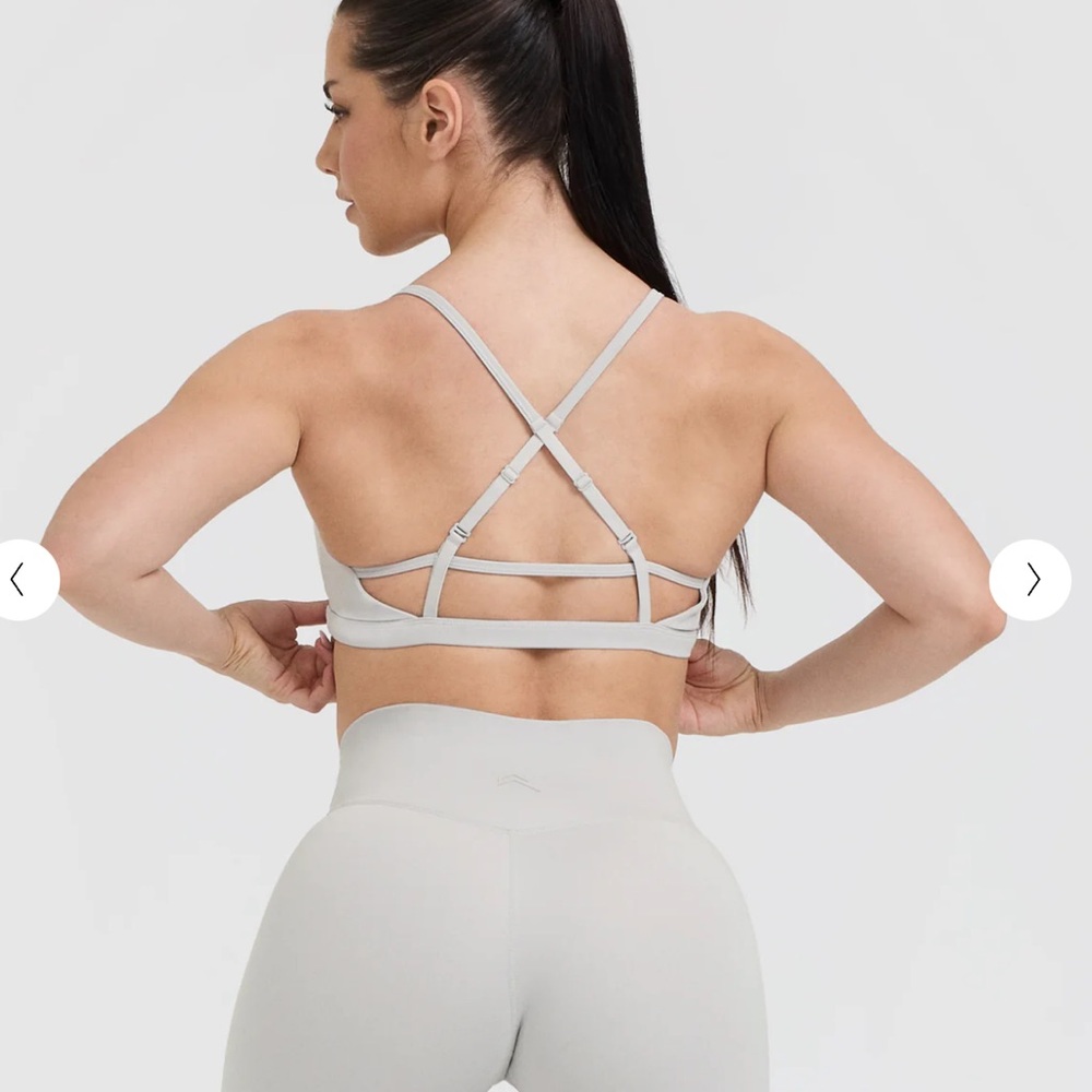 NEW! Oner Active TIMELESS STRAPPY BRALETTE Light Grey Small
